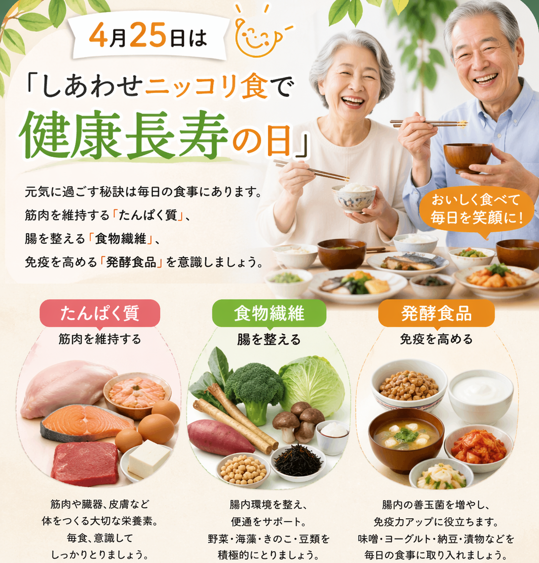 4/25は健康長寿の日！食で体を変える秘訣